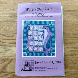 Vintage 90s Dolphin Quilt Sewing Pattern 60x66